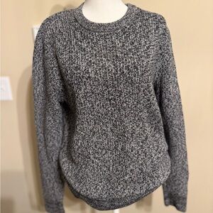 Unisex GAP Black/white marl cotton knit sweater Sz s cabincore cottagecore